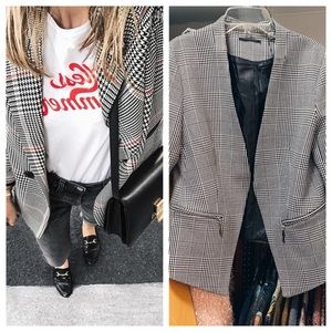 NWT T Tahari Gray Plaid Blazer